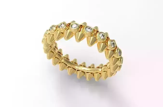 Diamond Clash Ring 18mm 3D print model