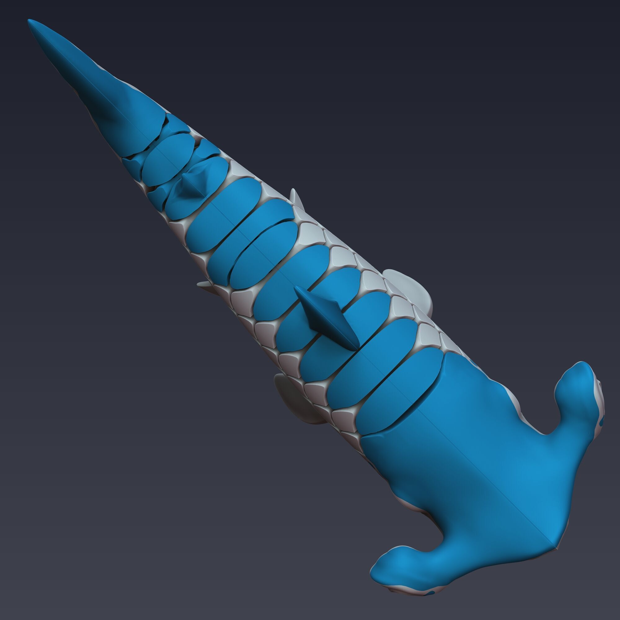 Hammerhead Shark Articulated 3D print model_5