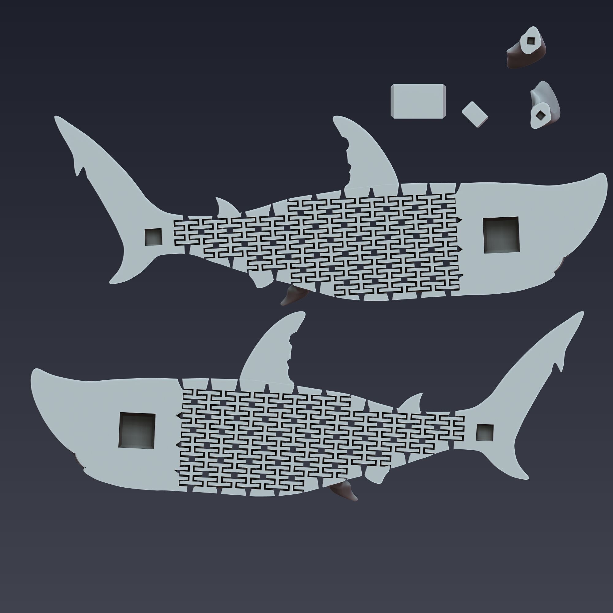 Hammerhead Shark Articulated 3D print model_12