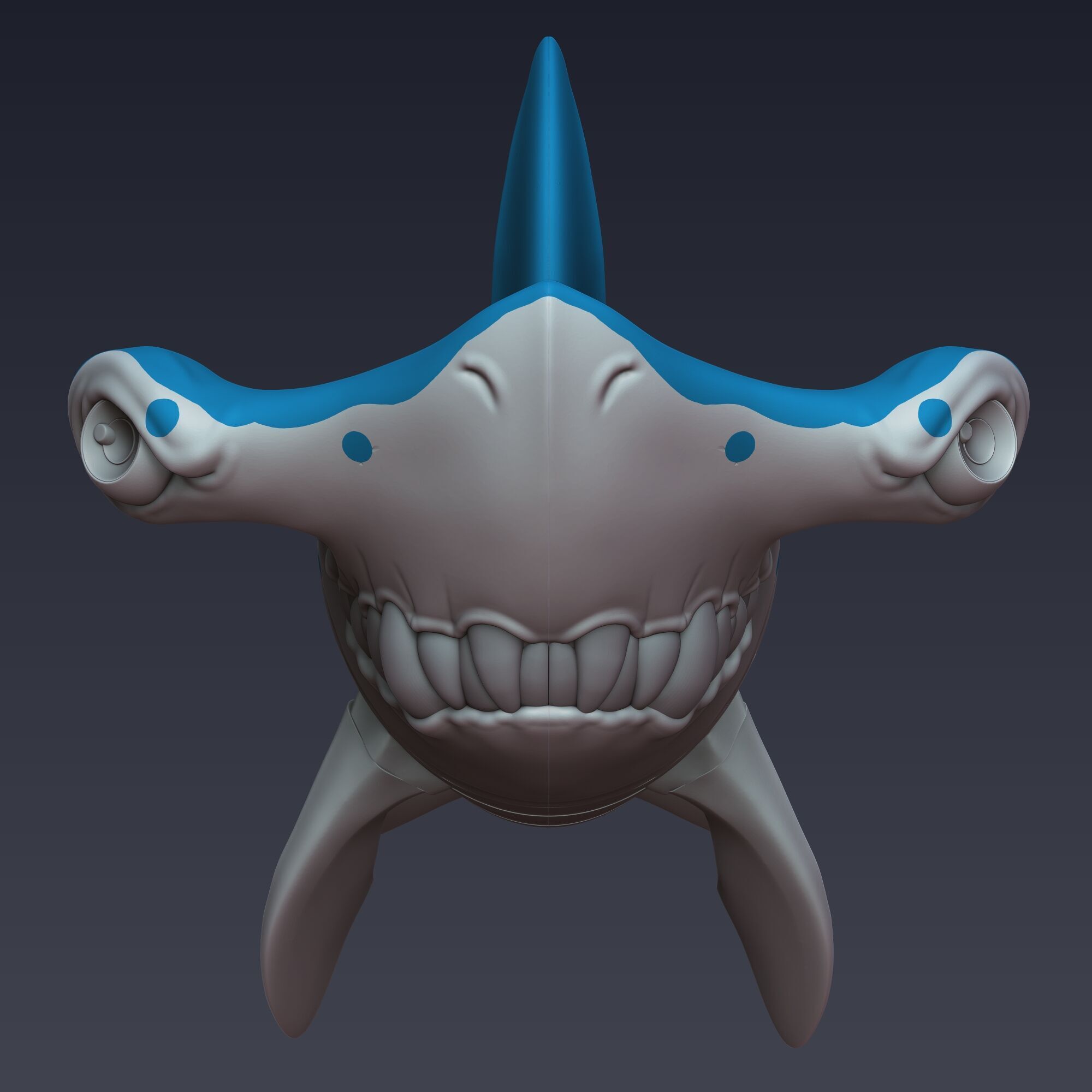 Hammerhead Shark Articulated 3D print model_9