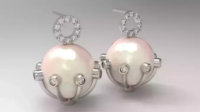 diamond pearl earring pe0004