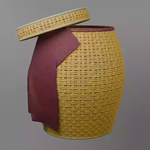 Wicker Laundry Basket with Cloth