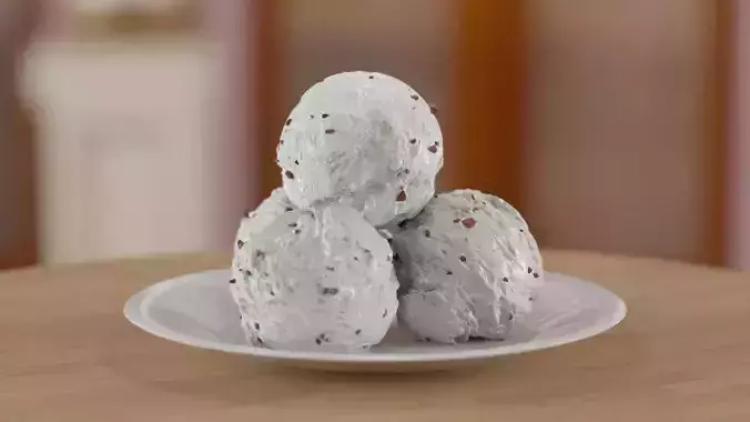 ice-Cream Scoop with animated chocolate syrup