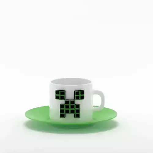 stylized minecraft creeper mug
