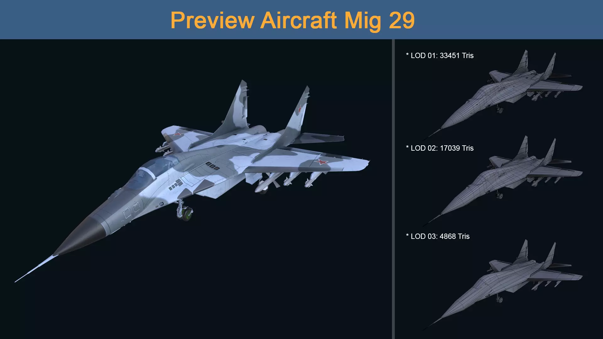 Asset - Army - Aircraft - Mig 29 Low-poly 3D model