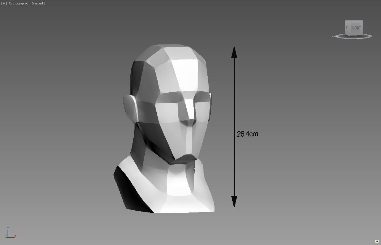 Low-poly head headphone Stand Cyborg Headset Stand 3D print model_3