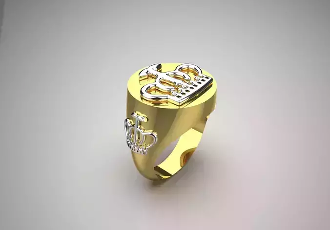 man crown king gold ring mr0109