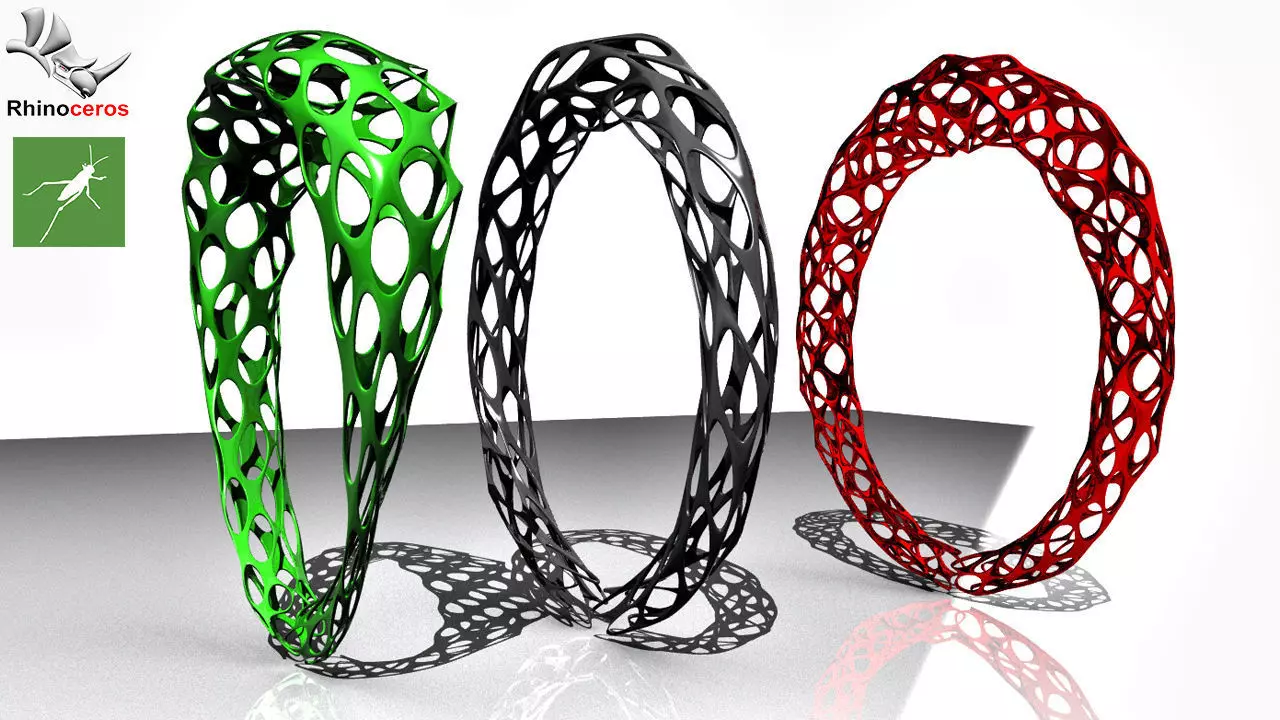 Weaverbird Ring Parametric Design Grasshopper Rhino Files 3D model_0