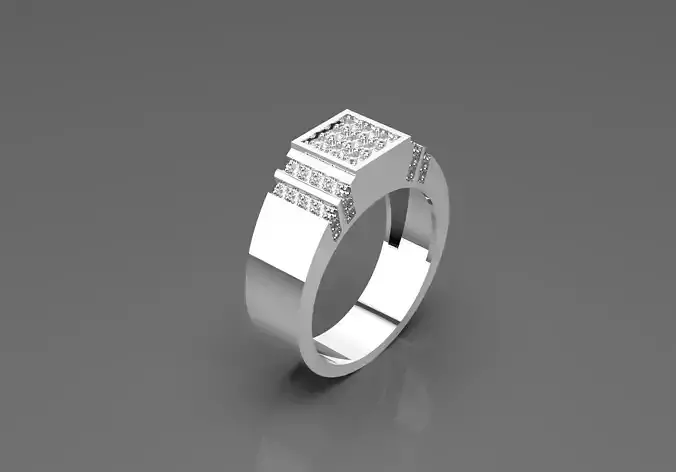 diamond gold man ring mr0090 3D print model