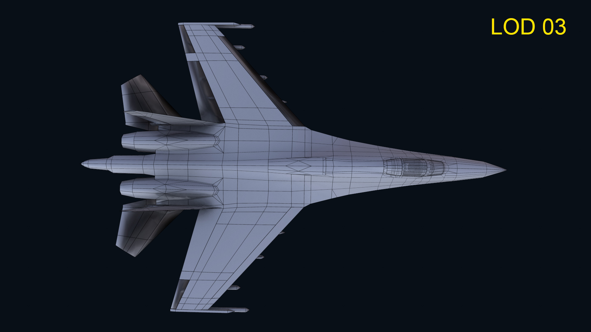 Asset - Army - Aircraft - Su 27 Low-poly 3D model_25