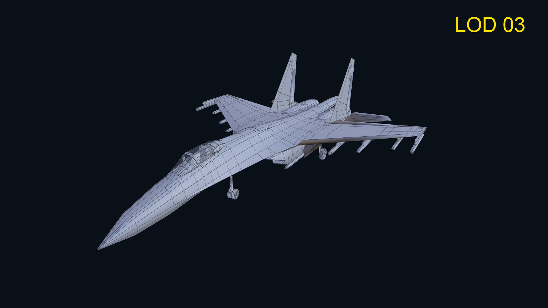 Asset - Army - Aircraft - Su 27 Low-poly 3D model_22
