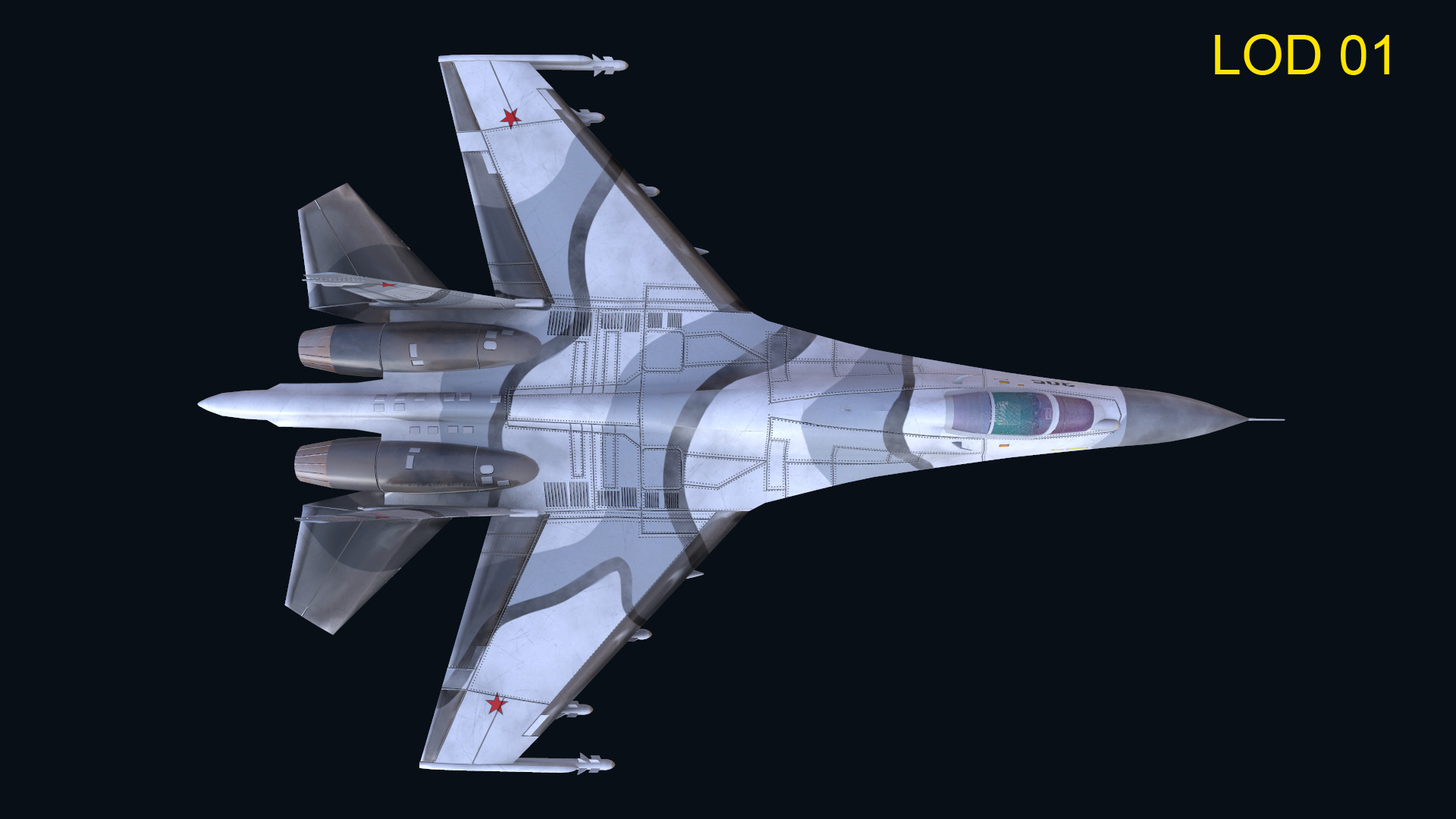 Asset - Army - Aircraft - Su 27 Low-poly 3D model_5