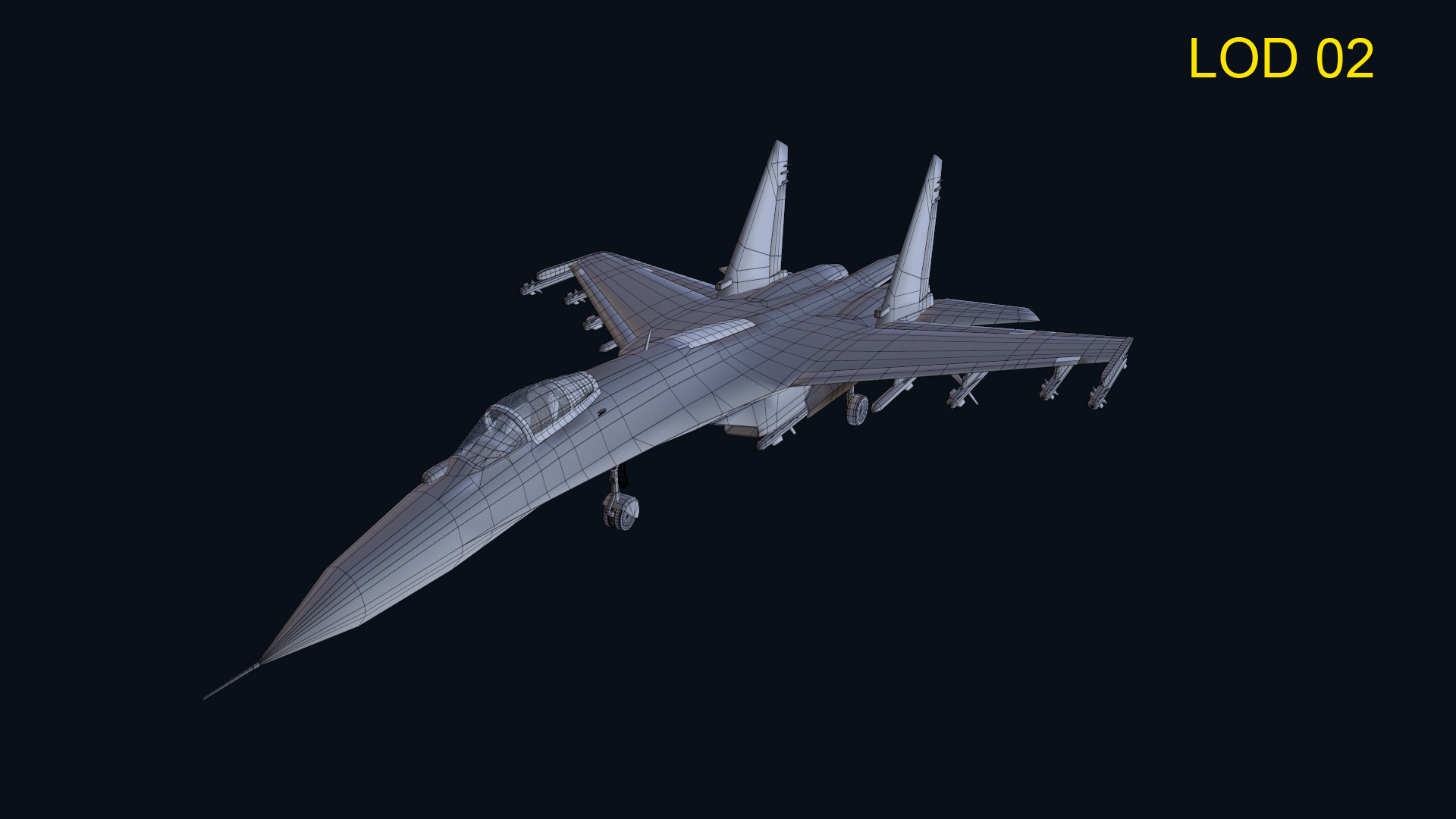 Asset - Army - Aircraft - Su 27 Low-poly 3D model_18