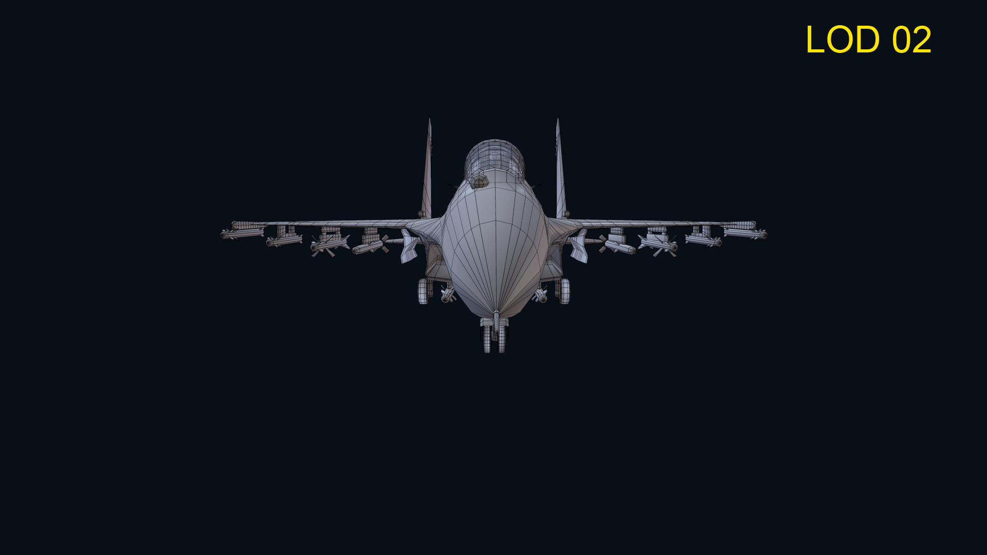 Asset - Army - Aircraft - Su 27 Low-poly 3D model_19