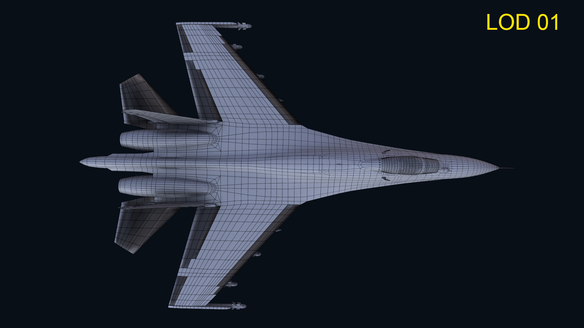 Asset - Army - Aircraft - Su 27 Low-poly 3D model_17