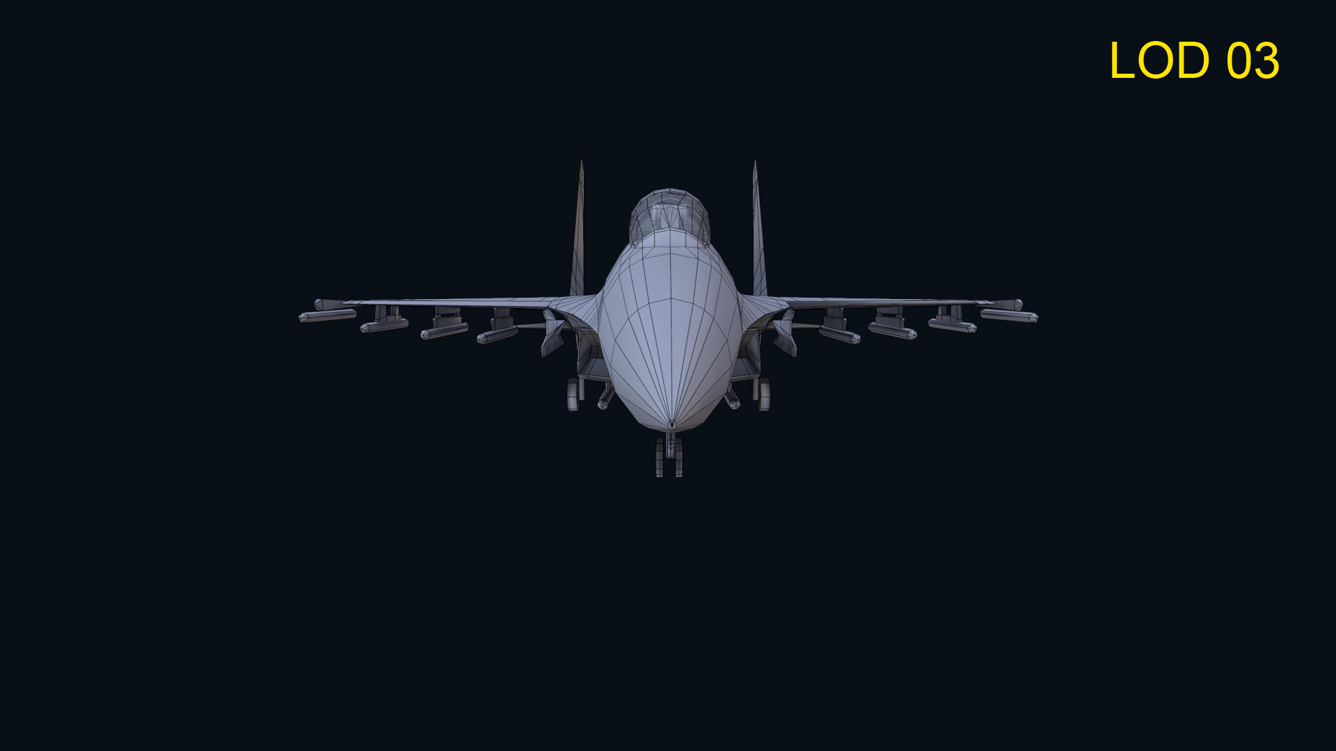 Asset - Army - Aircraft - Su 27 Low-poly 3D model_23