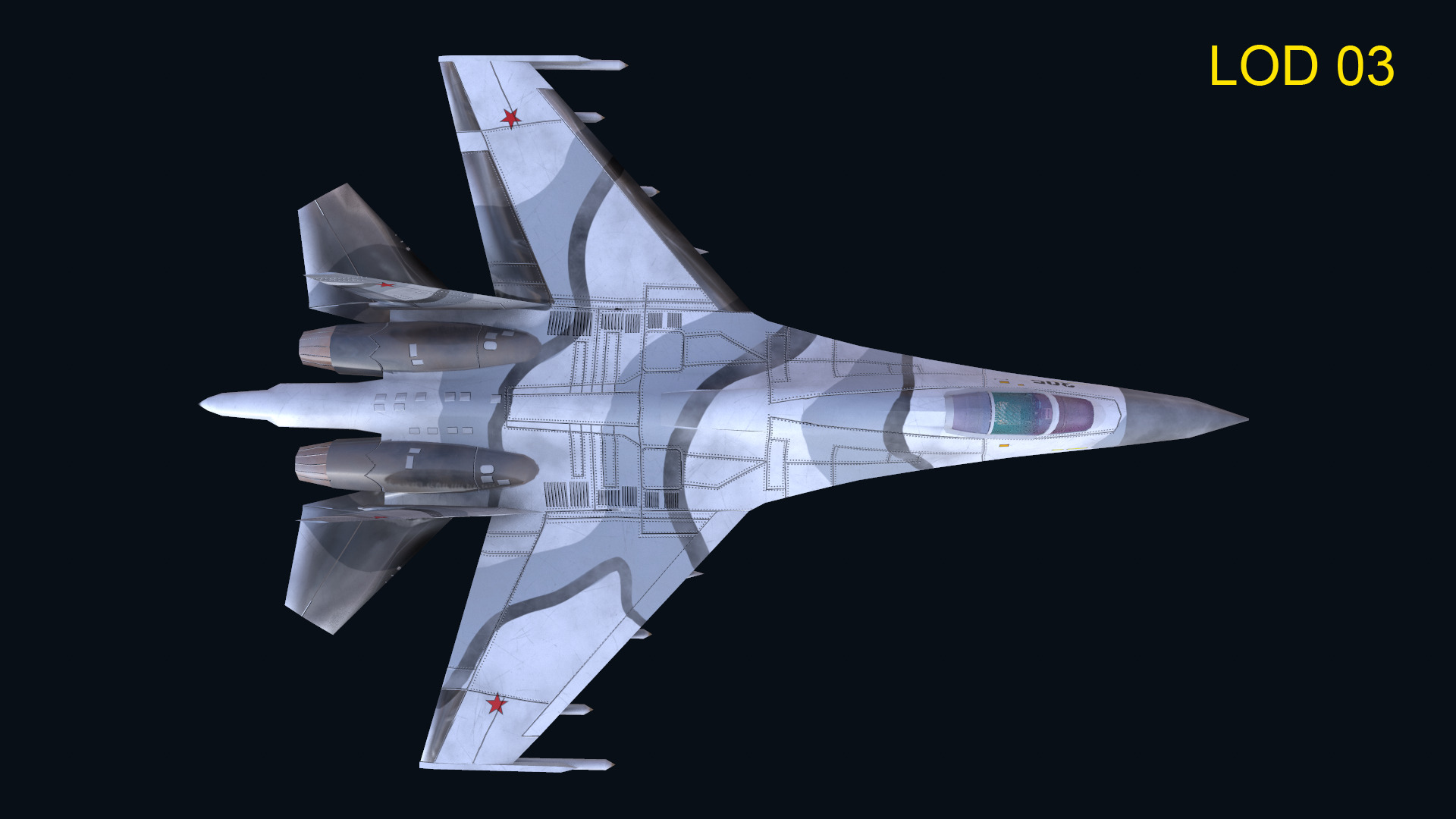 Asset - Army - Aircraft - Su 27 Low-poly 3D model_13