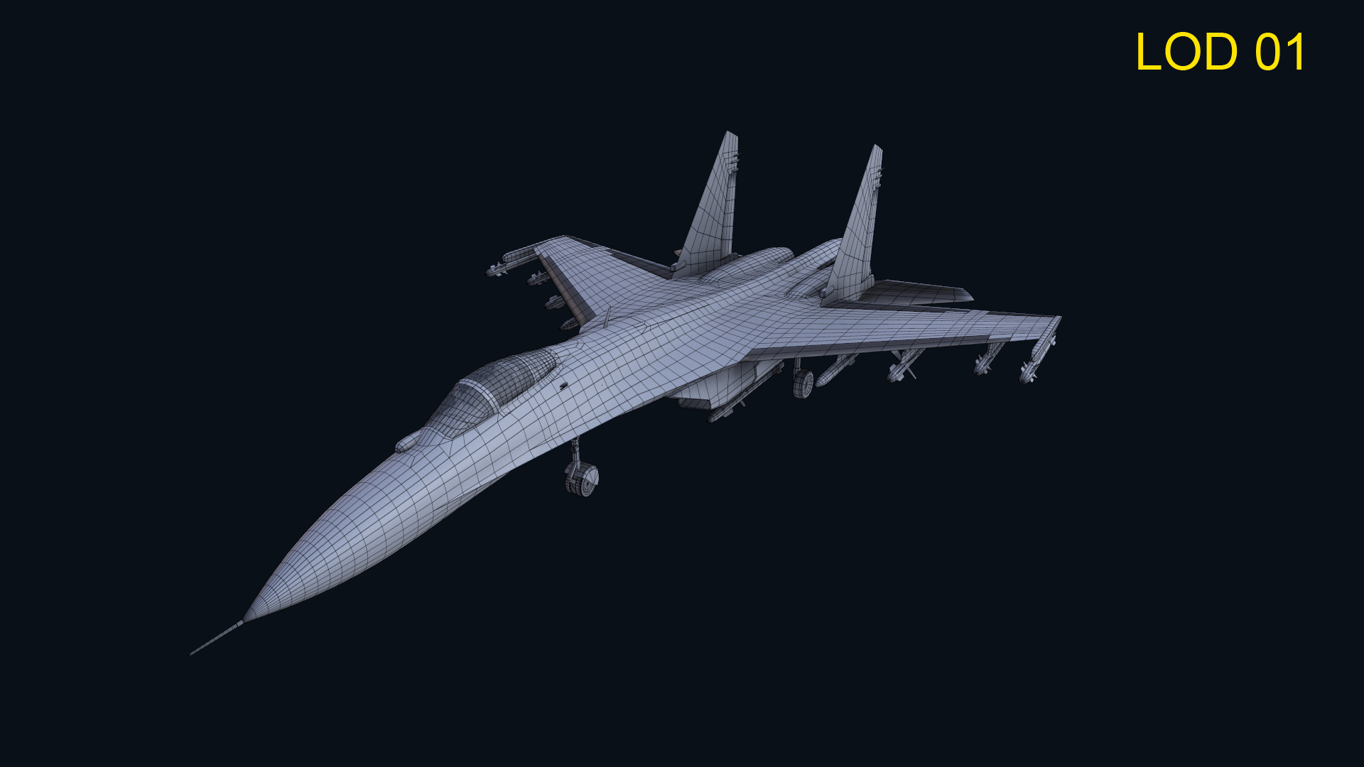 Asset - Army - Aircraft - Su 27 Low-poly 3D model_14