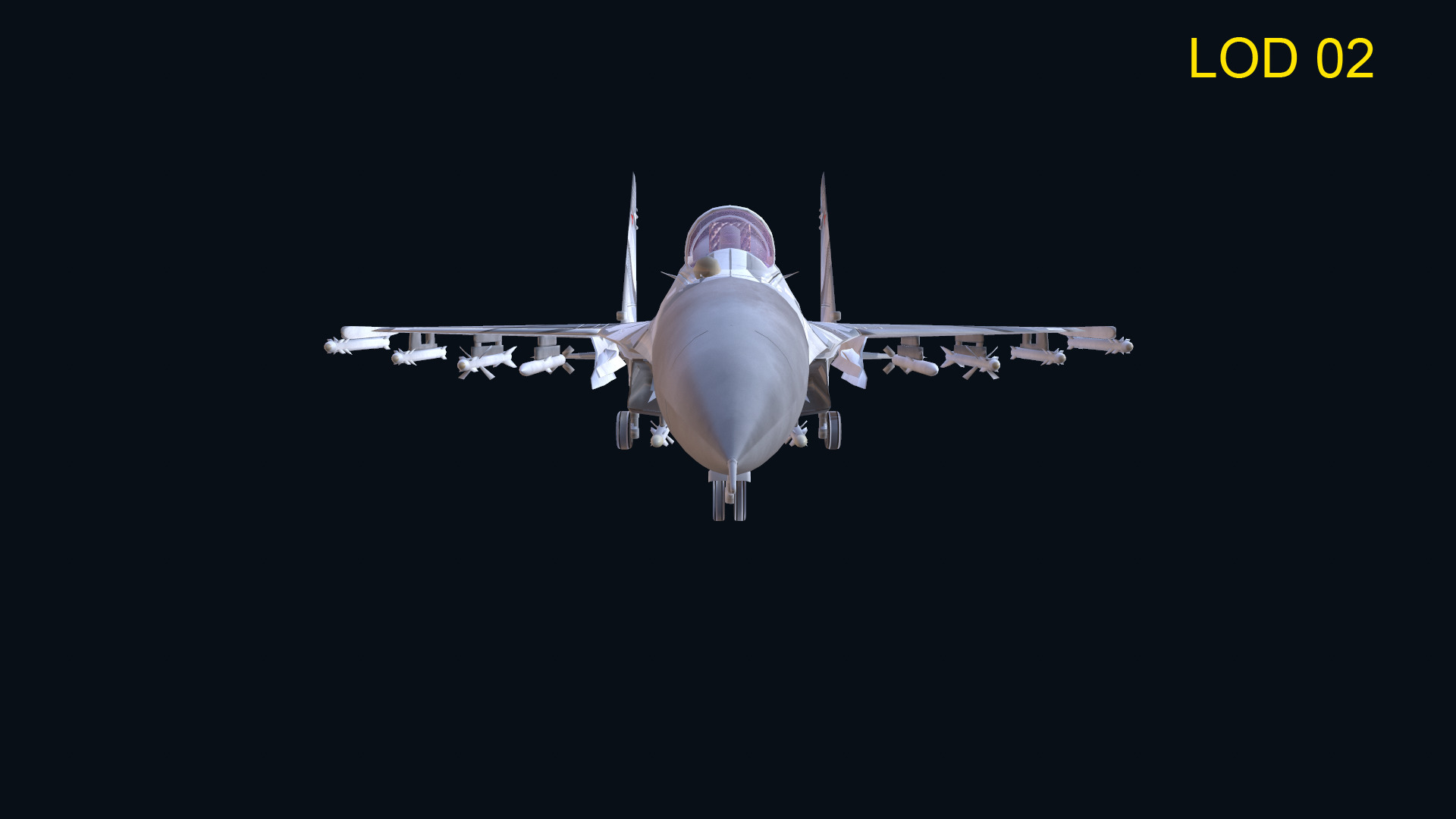Asset - Army - Aircraft - Su 27 Low-poly 3D model_7
