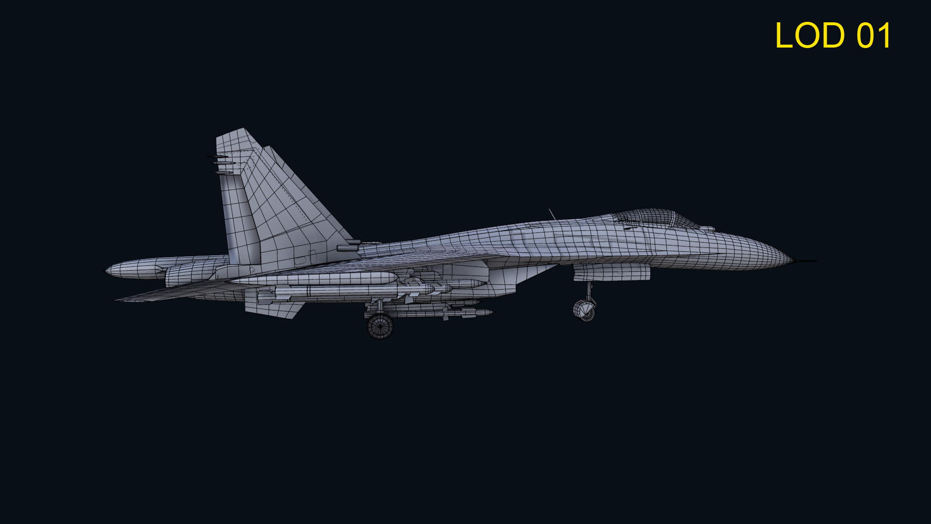 Asset - Army - Aircraft - Su 27 Low-poly 3D model_16
