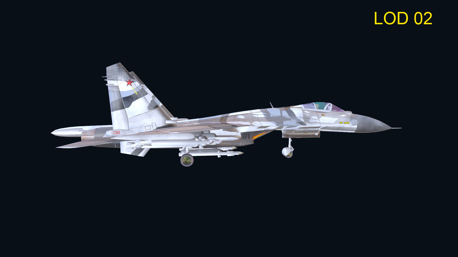 Asset - Army - Aircraft - Su 27 Low-poly 3D model_8