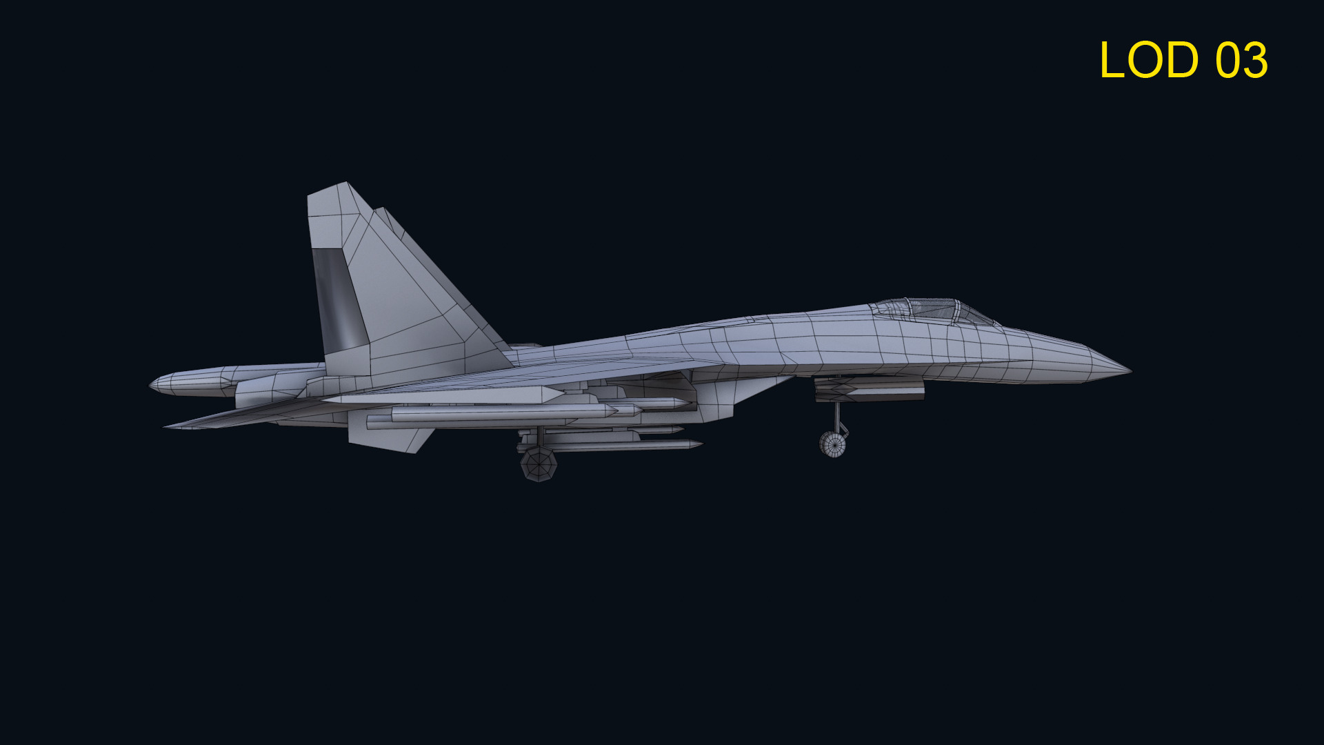 Asset - Army - Aircraft - Su 27 Low-poly 3D model_24