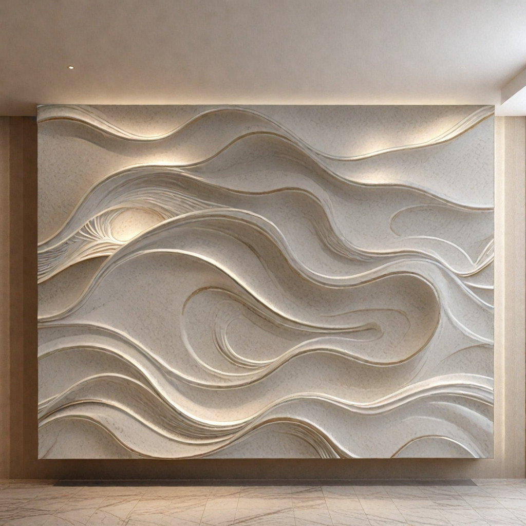 modern panel wall decor set relief stl mural CNC 183 3D model_10