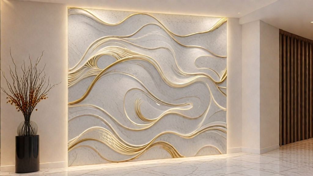 modern panel wall decor set relief stl mural CNC 183 3D model_9