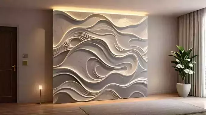 modern panel wall decor set relief stl mural CNC 183