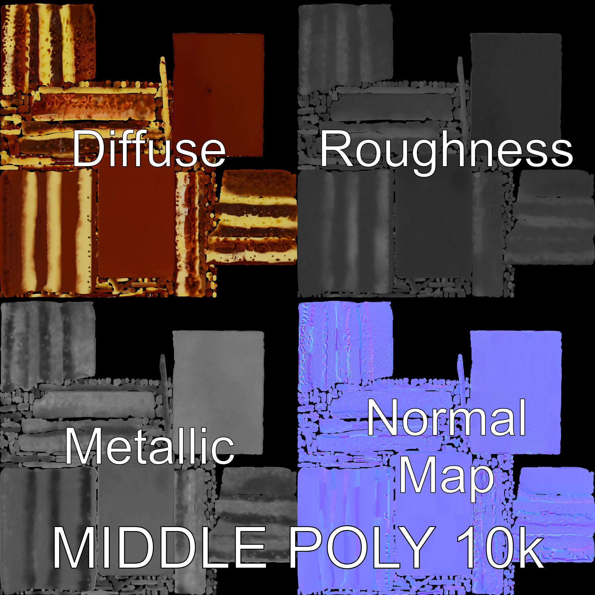 Tiramisu Dessert Layered Cake model pack Low-poly 3D model_33