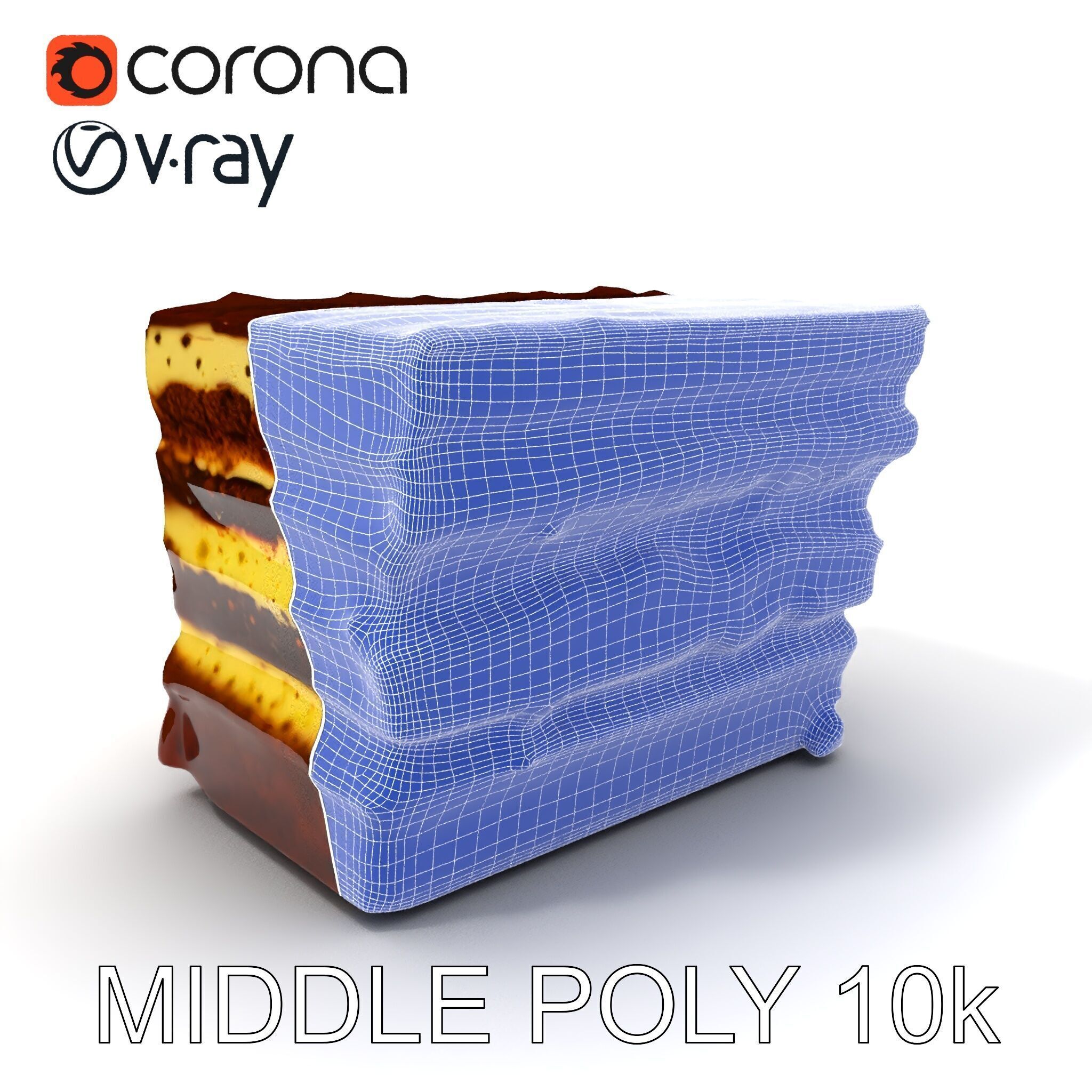 Tiramisu Dessert Layered Cake model pack Low-poly 3D model_31