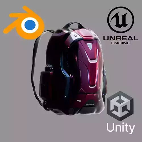 Stylized Backpack BP22 Low-poly 3D model