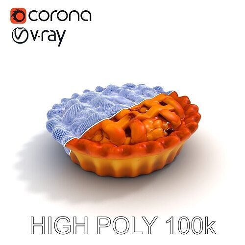 Realistic Apple Pie Sculpture model pack Low-poly 3D model