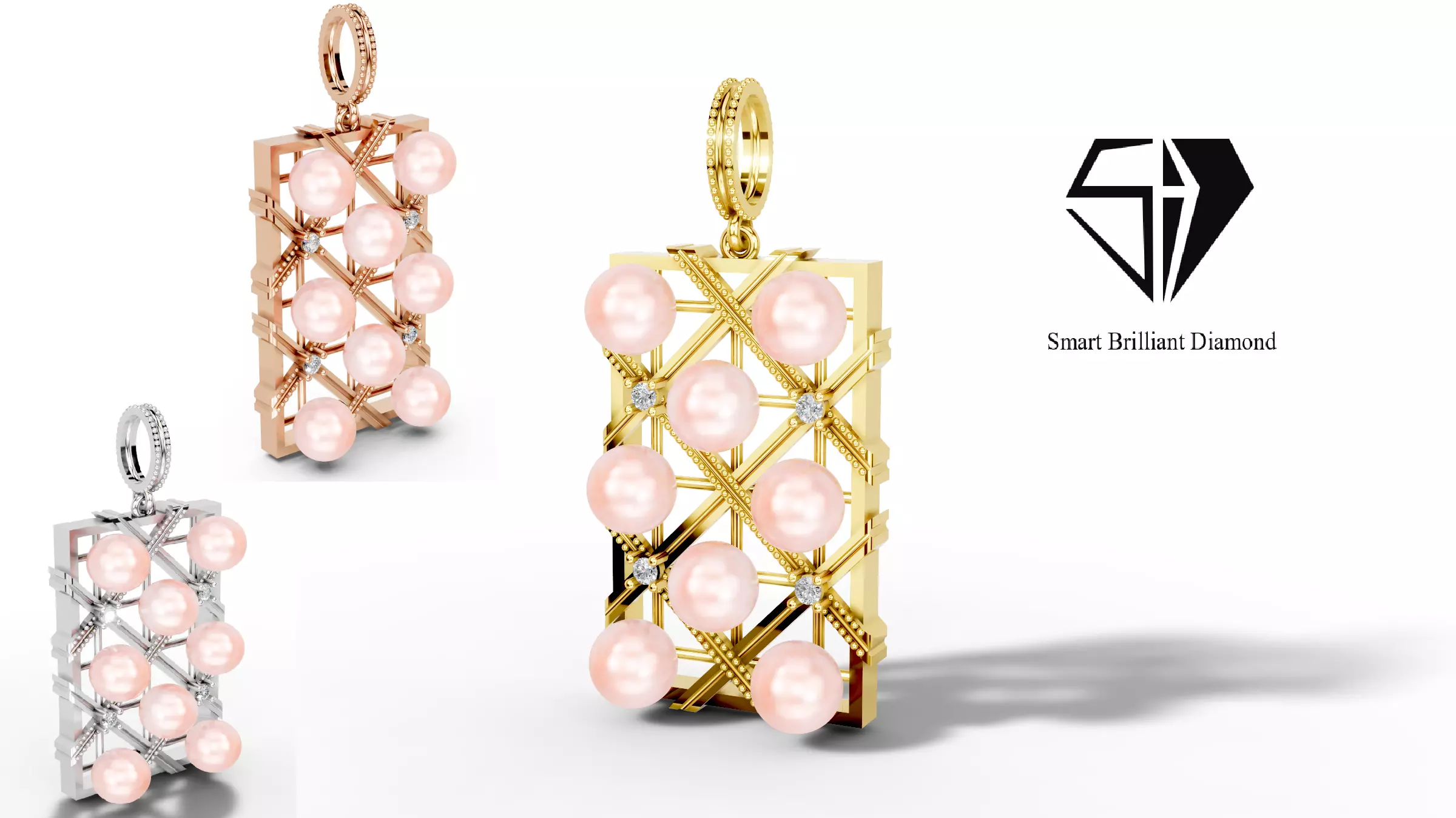 Imperial Pearl Pendant Fine Jewelry CAD Design pp0025 3D print model