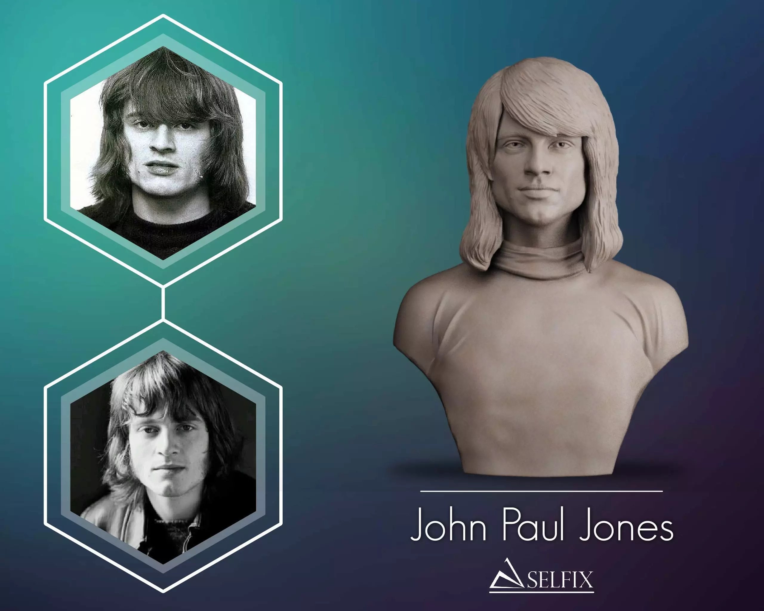 John Paul Jones Bust Sculpture 3D print model