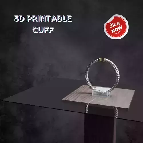 Luxurious 3D Printable Cuff Bracelet Elegant Minimalist Design