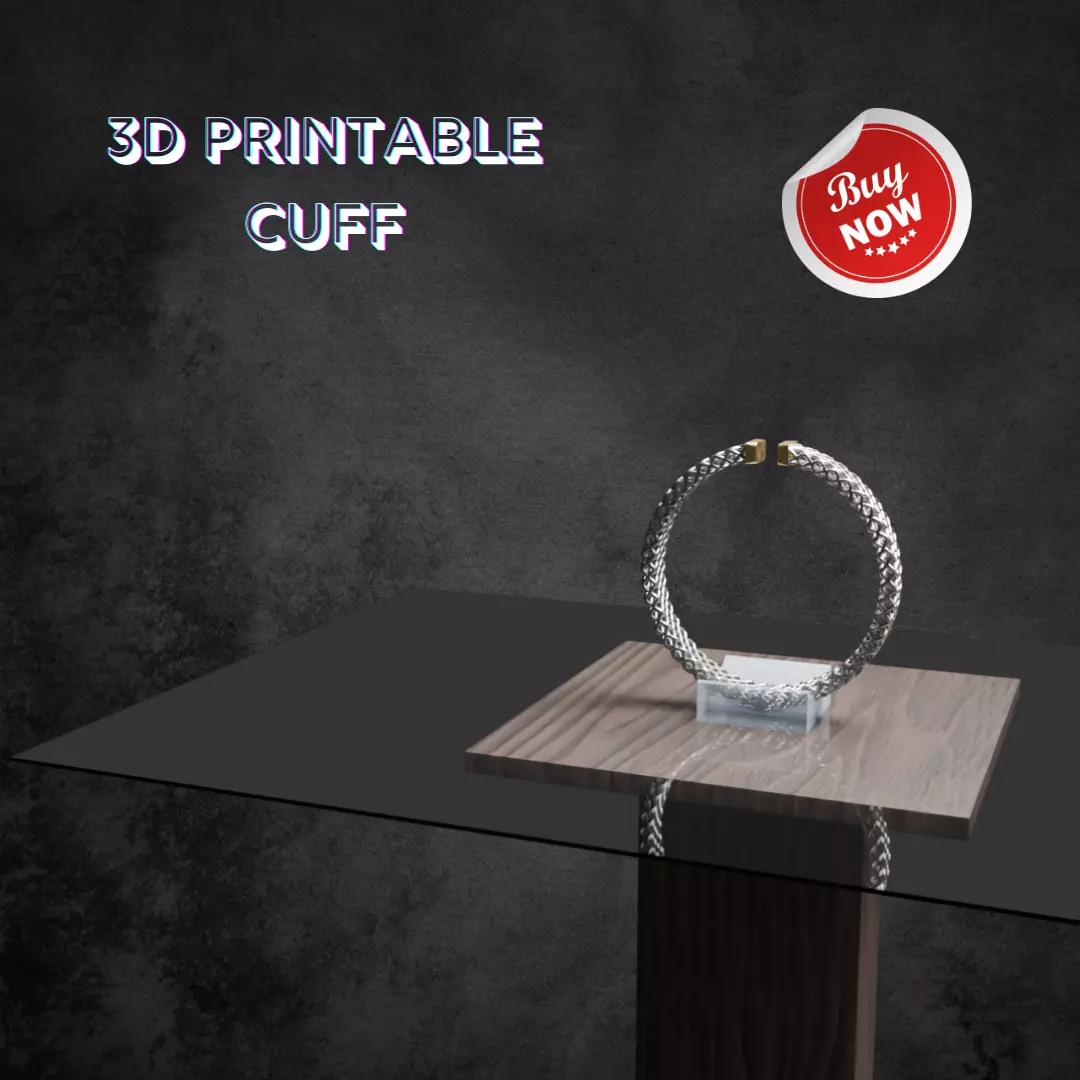 Luxurious 3D Printable Cuff Bracelet Elegant Minimalist Design 3D print model