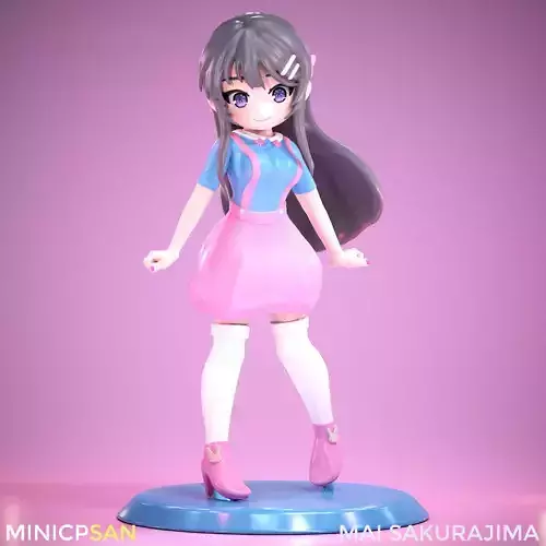 Mai Sakurajima - Cute Pastel Casual Outfit - Bunny Senpai 3D print model