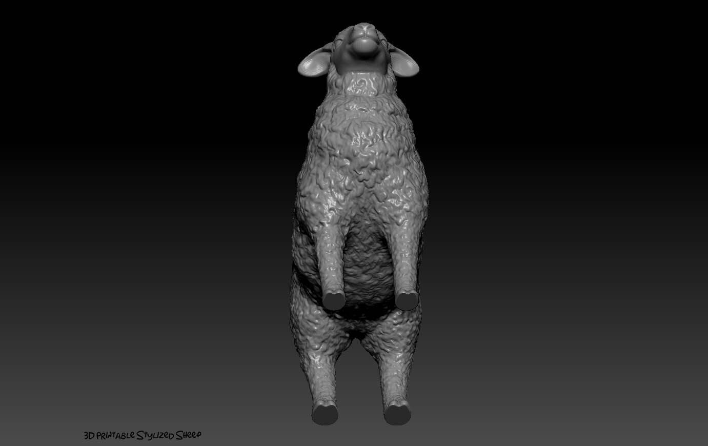 Stylized Sheep 3D print model_6