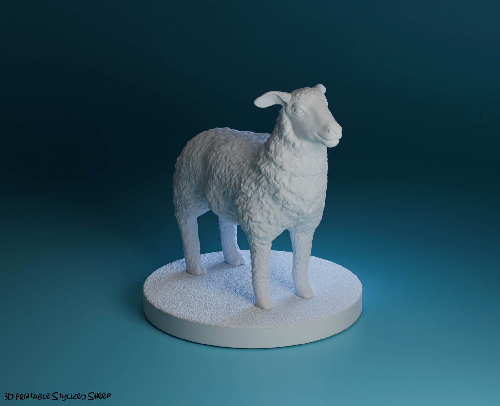 Stylized Sheep 3D print model_13