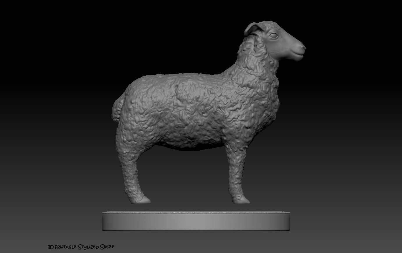 Stylized Sheep 3D print model_1
