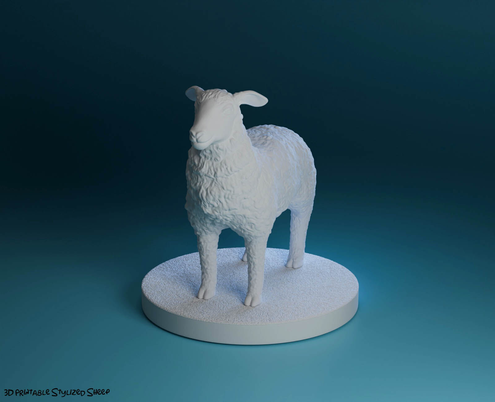 Stylized Sheep 3D print model_9