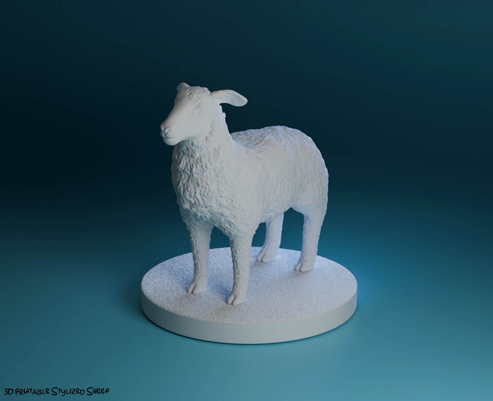 Stylized Sheep 3D print model_8