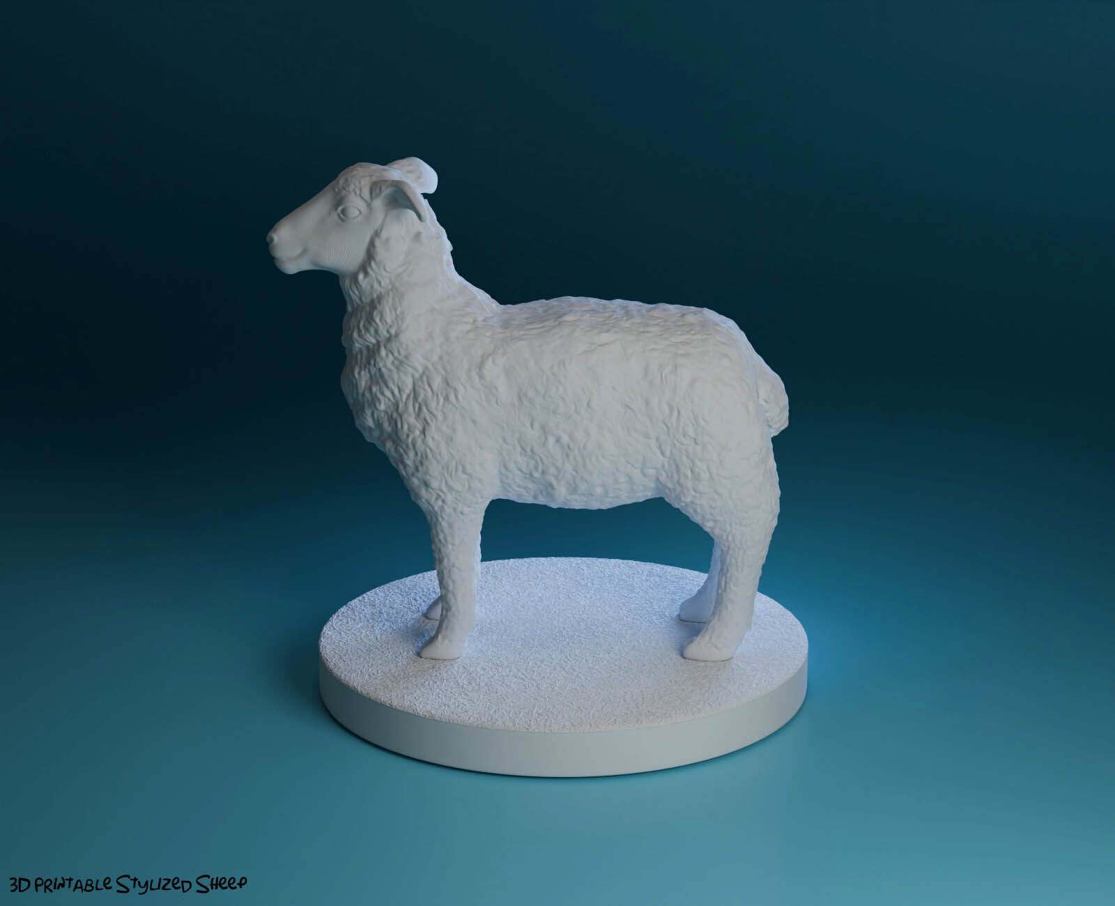 Stylized Sheep 3D print model_29