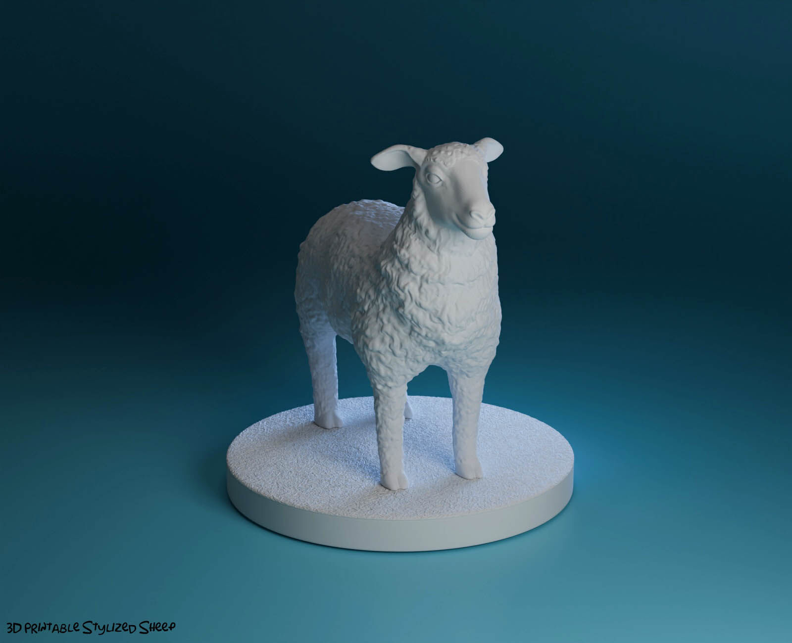 Stylized Sheep 3D print model_12