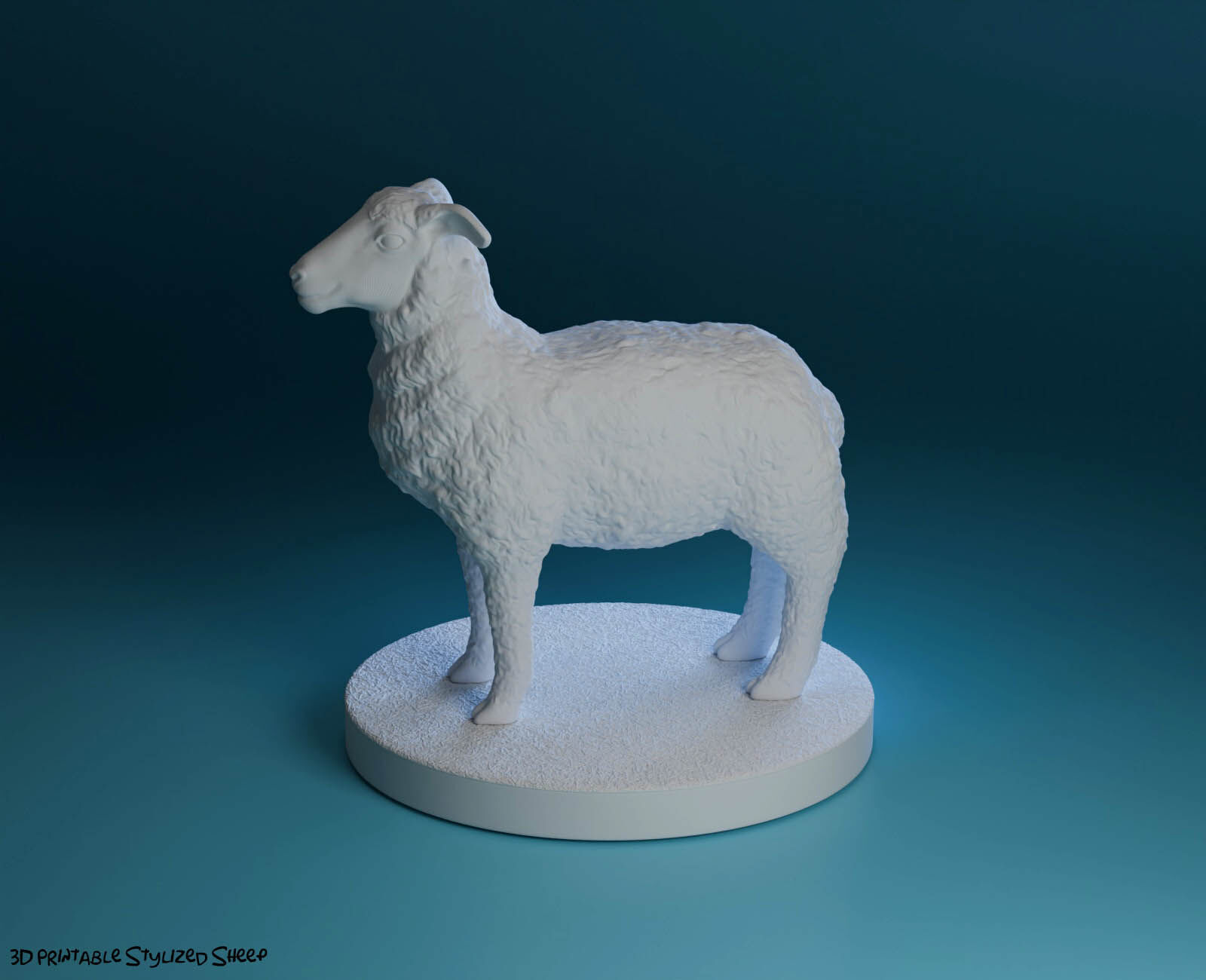 Stylized Sheep 3D print model_30