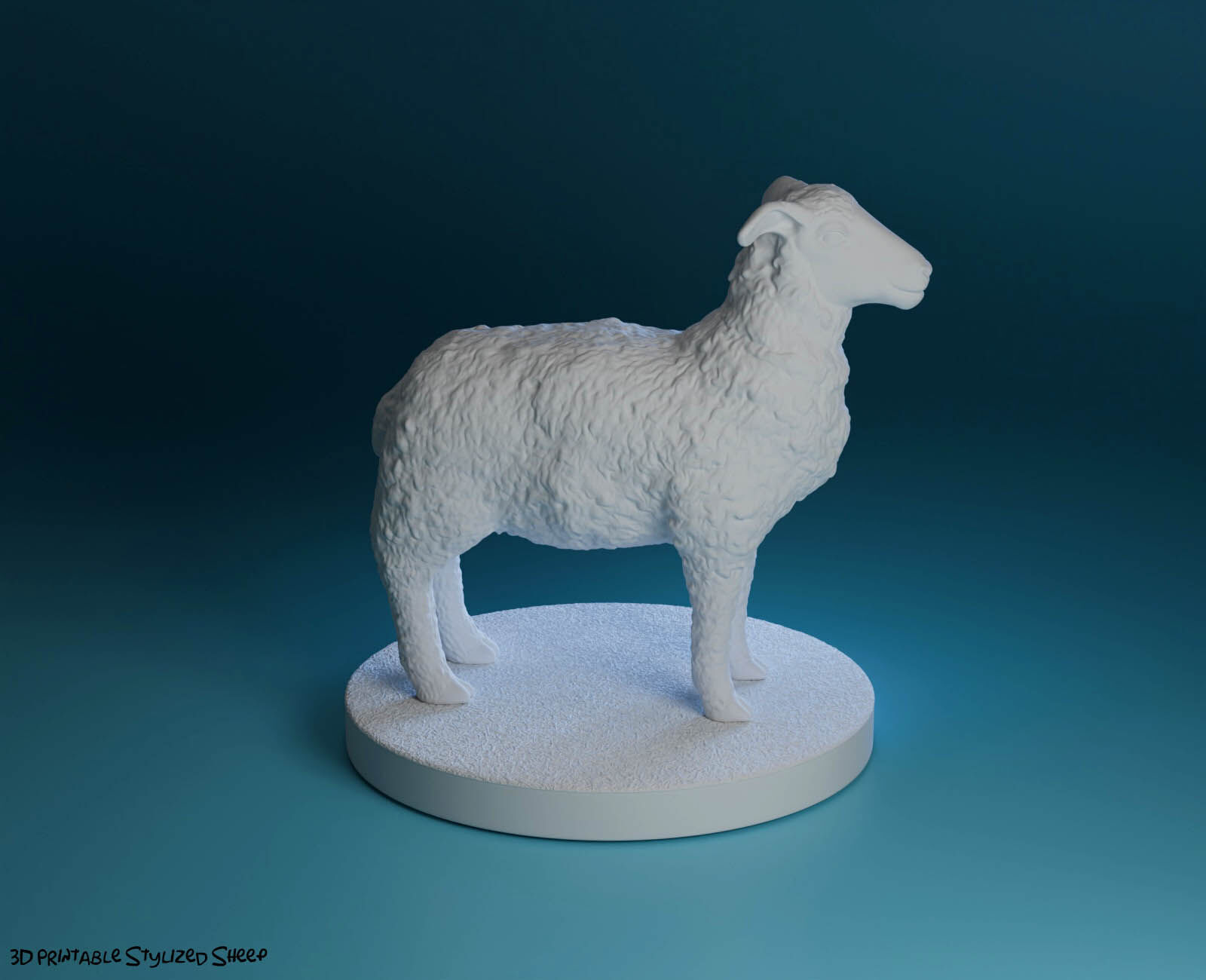 Stylized Sheep 3D print model_16
