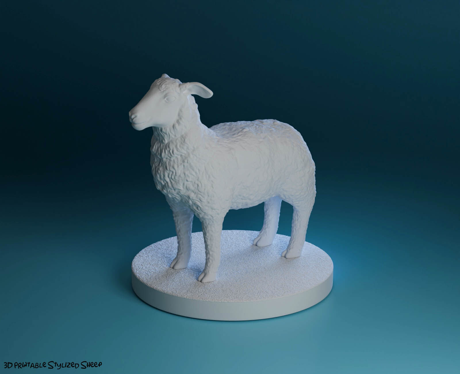Stylized Sheep 3D print model_7