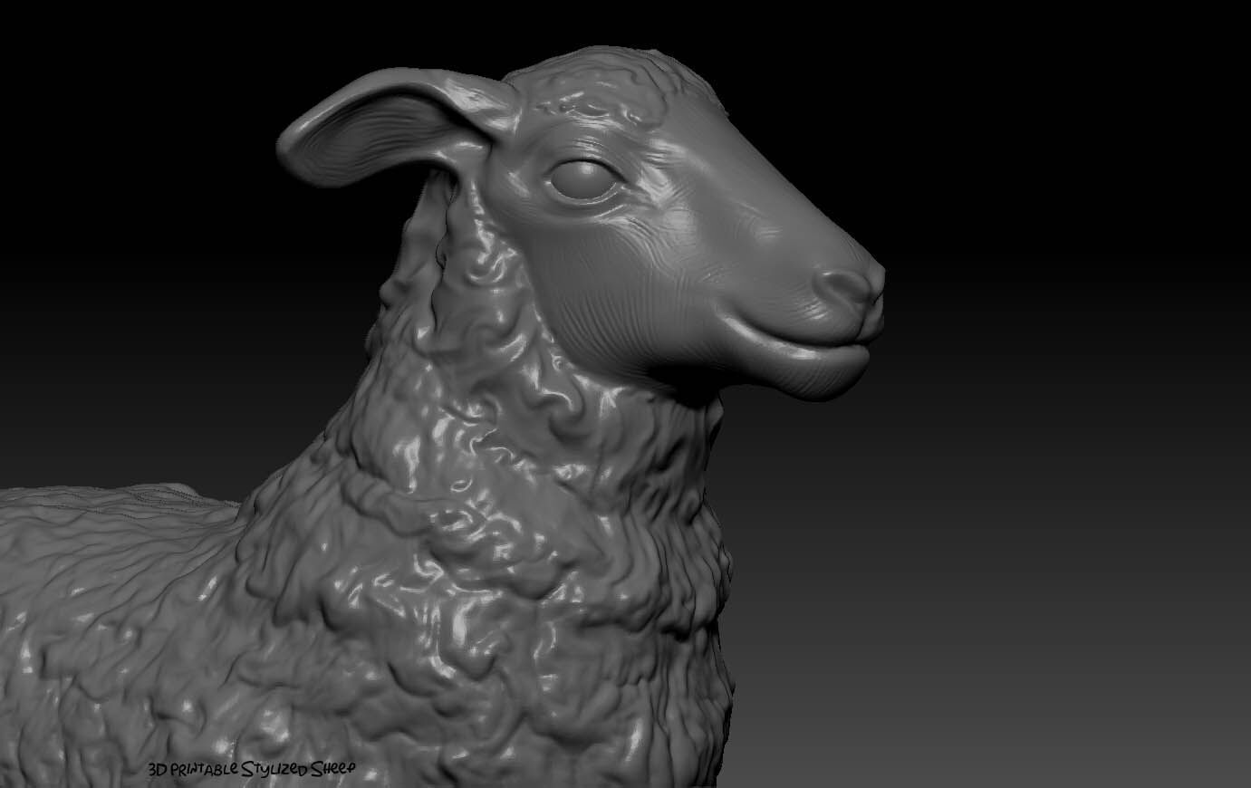Stylized Sheep 3D print model_4