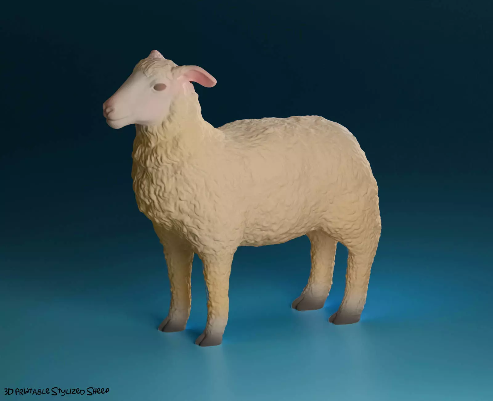 Stylized Sheep 3D print model_0